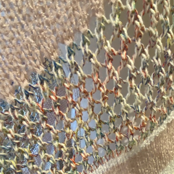 Akemi + Kin Anthropologie Feminine Open Knit V-Neck Poncho Light Sweater. O/S - Picture 6 of 16